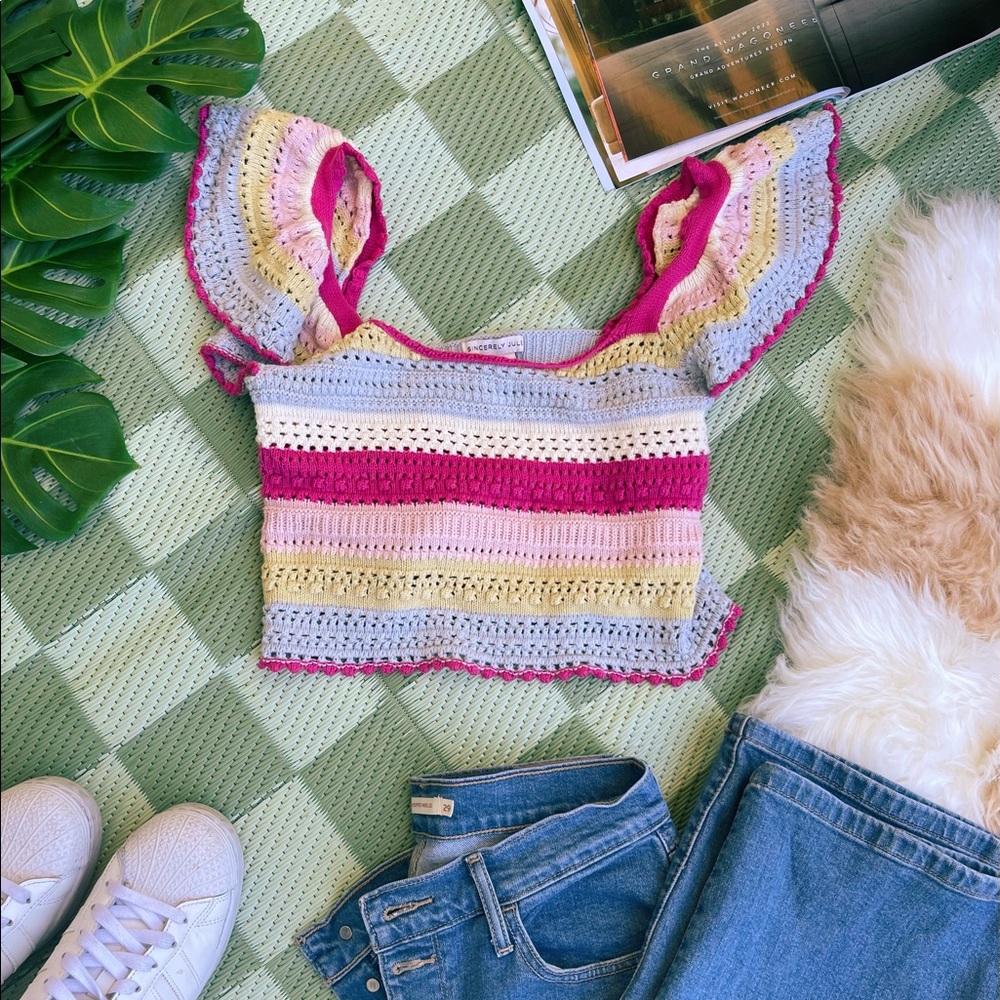 Crochet colorful top